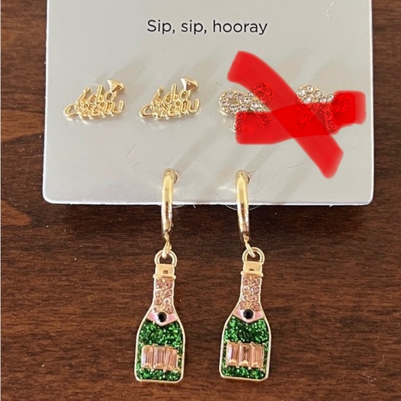 BaubleBar Gold Wedding Party Earrings-2 pairs - Picture 2 of 10